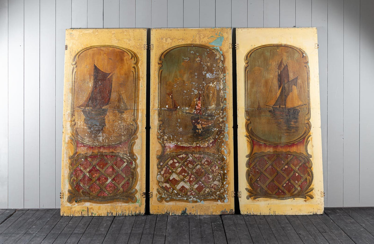 Handgeschilderde houten decoratieve panelen