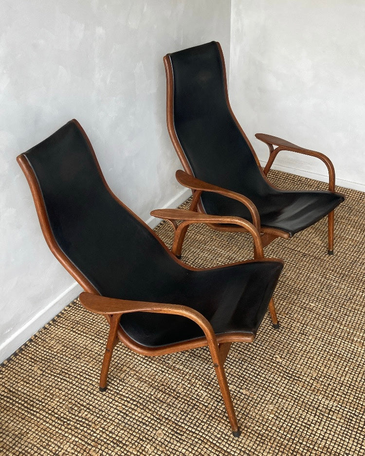 Set van 2 mid-century modern armstoelen