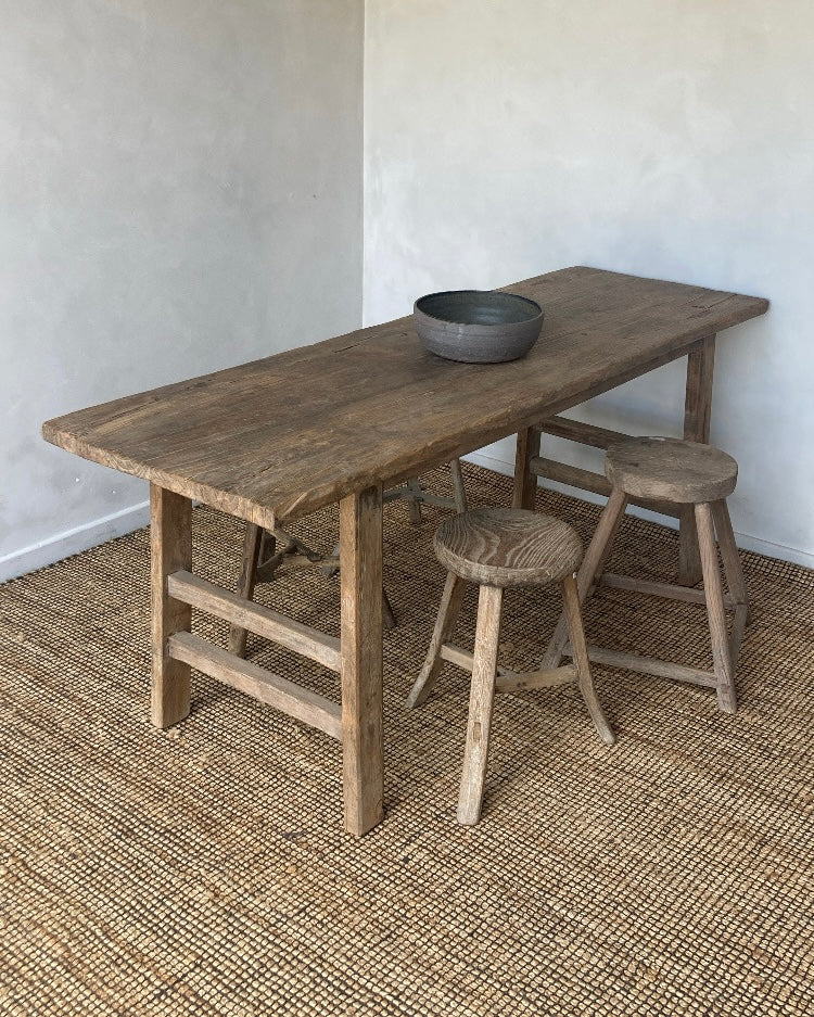 Oude olmen eettafel of bureau - IN OPTIE