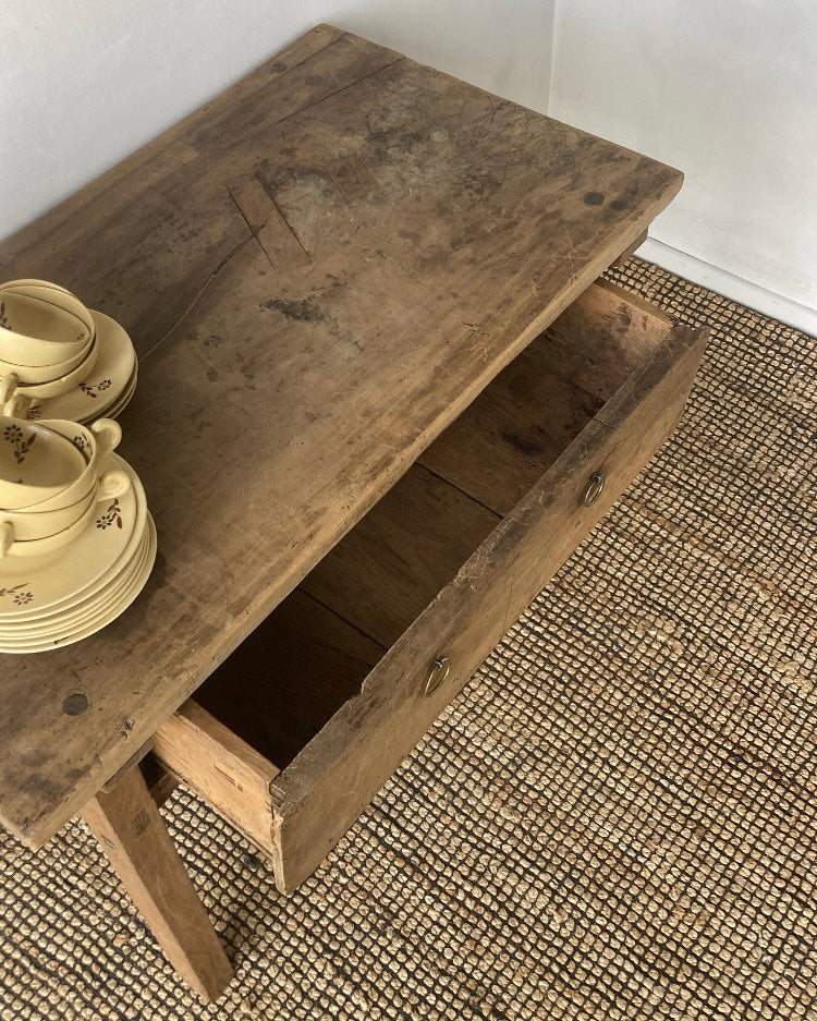 Houten console met schuifje 18e eeuw