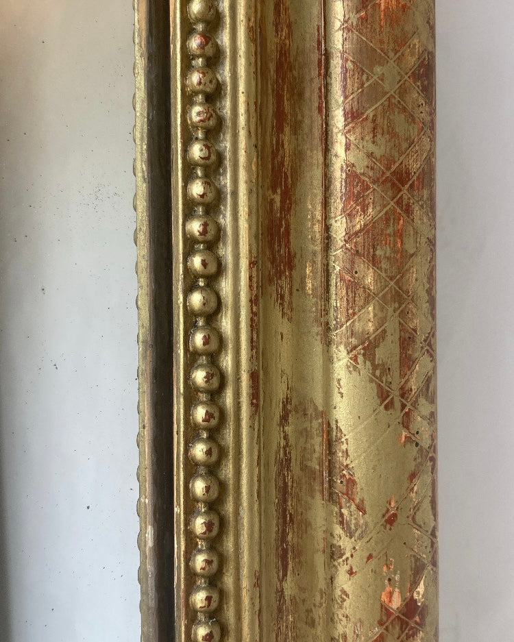 Grote authentieke oude spiegel goud
