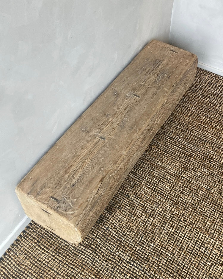 Houten zitbalk metalen poten