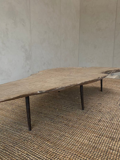 Salontafel boomstam op metalen poten