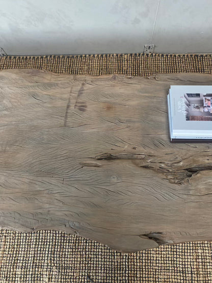 Salontafel blad met textuur op metalen poten (China)