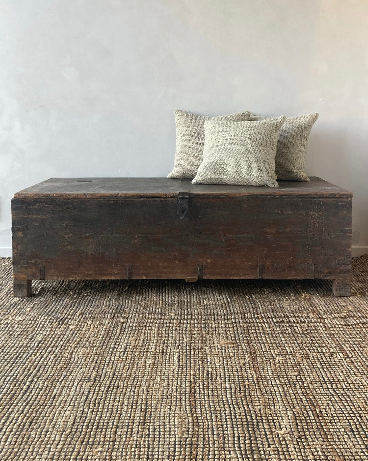 Grote oude Indische koffer teakhout