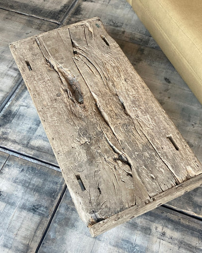 Salontafel blad oud luik metalen pootjes